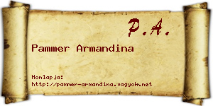 Pammer Armandina névjegykártya